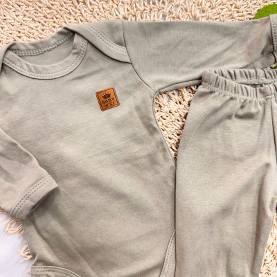 Conj. Body e Calça 100% Algodão Pima com Proteção UV50+ - Bege